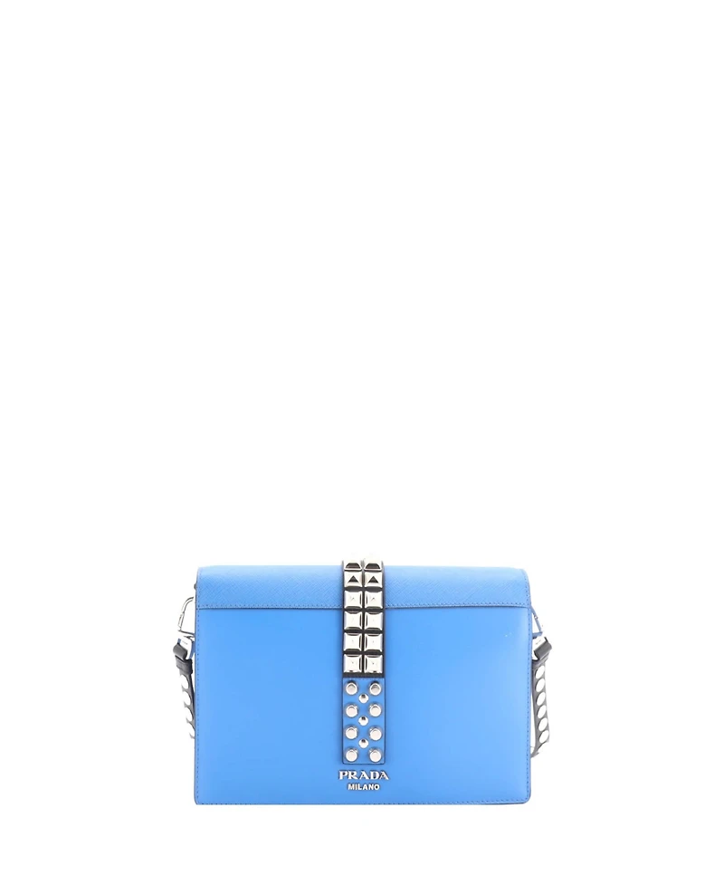 Pre-Owned Prada Small Elektra Shoulder Bag Studded Leather