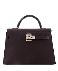 Pre-Owned Hermes Kelly 20 Handbag Brown Epsom with Electrum Hardware