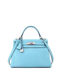 Pre-Owned HERMES Kelly Handbag Clemence with Palladium Hardware