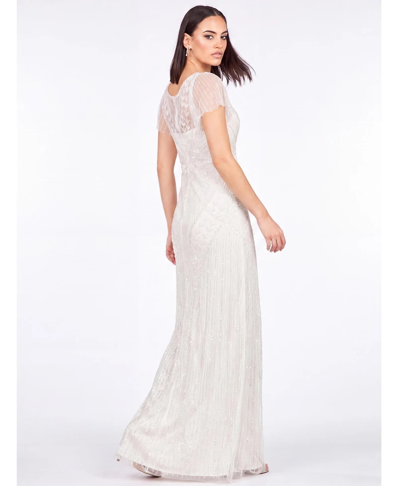 Lara Women's Beaded Faux-Wrap V-Neck Bridal Gown