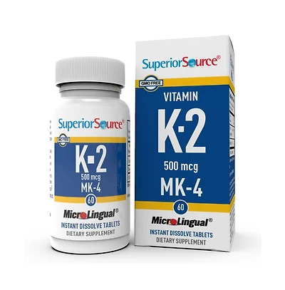 Superior Source Vitamin K2 Mk-4 (Menaquinone-4), 500 mcg, Quick Dissolve MicroLingual Tablets, 60 Count