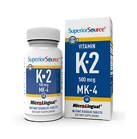 Superior Source Vitamin K2 Mk-4 (Menaquinone-4), 500 mcg, Quick Dissolve MicroLingual Tablets, 60 Count