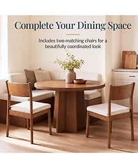 Best Choice Products Dining Chairs Set of 2, Modern Solid Wood and Upholstered Chairs, Armless with Cushion and Backrest