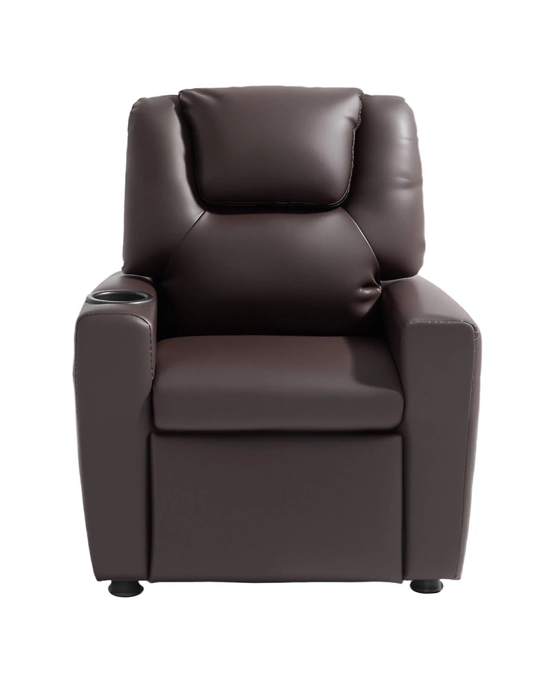 Slickblue Kids Recliner Chair with Cup Holder and Adjustable Footrest