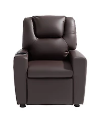 Slickblue Kids Recliner Chair with Cup Holder and Adjustable Footrest