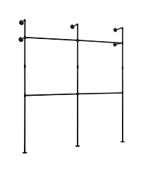Hongge 9-Inch Double Tier Pipe Clothing Rack for Wall Mounting