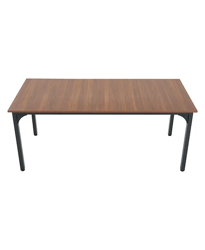 Slickblue Rectangle Dining Table with Iron Frame for Kitchen and Living Room