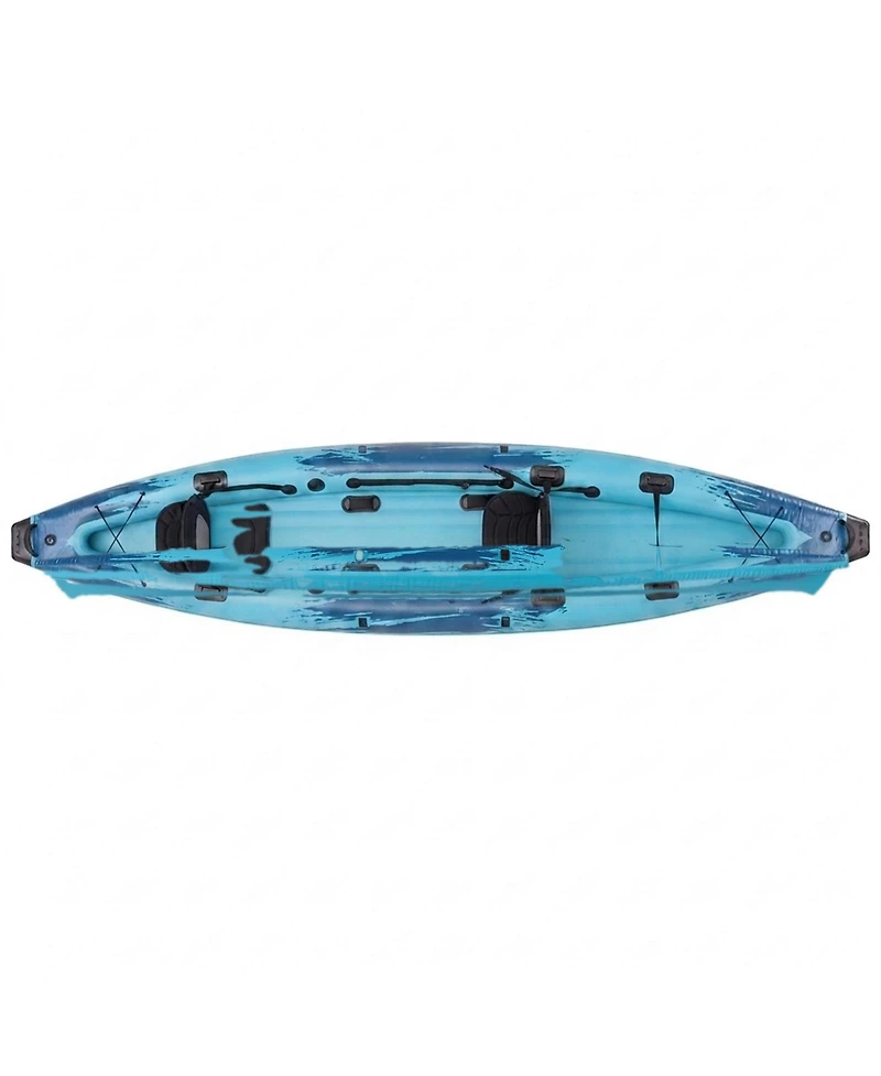 Hongge 2-Person Inflatable Recreational Kayak 700 lbs Capacity with Drop-Stitch Floor Paddles and Hand Pump