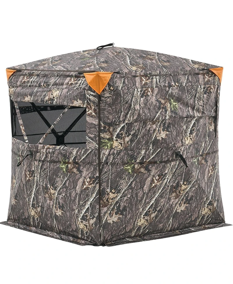 Hongge See Through Hunting Ground Blind 58 x 58 in 360 Degree View for 2 to 3 Hunters with Silent Side Door