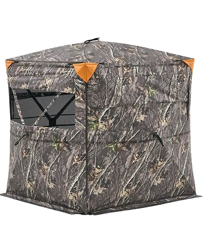 Hongge See Through Hunting Ground Blind 58 x 58 in 360 Degree View for 2 to 3 Hunters with Silent Side Door