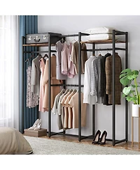 Tribesigns Heavy Duty Garment Rack with Shelves
