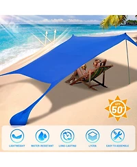 Aofar Beach Tent Sun Shade Pop Up Shelter 4 Poles Carry Bag Outdoor Camping Fishing Yard