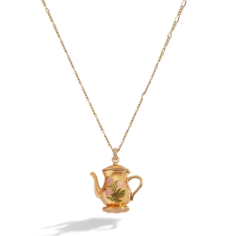 Alex and Ani Tea Party Kettle Locket Pendant Necklace