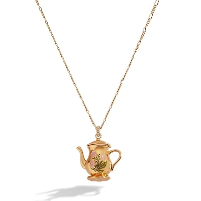 Alex and Ani Tea Party Kettle Locket Pendant Necklace