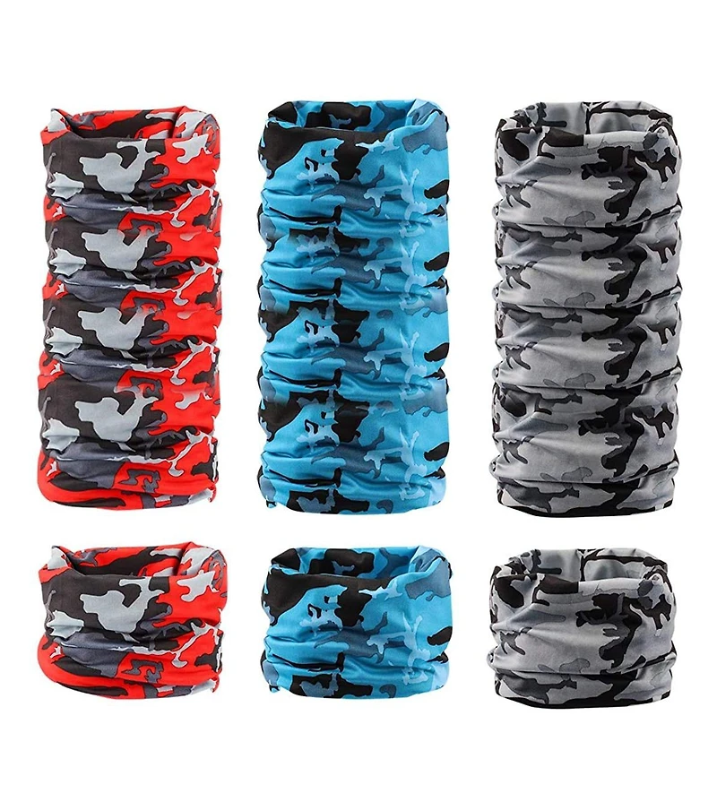 Piscifun 6 Pack Uv Protection Face Mask Neck Gaiter Breathable Outdoor Sports Bandana Scarf