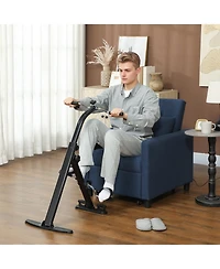Sevorley Portable Seated Leg Exerciser with Lcd Display, Adjustable Resistance Pedal Bike with Foot Massage Rollers