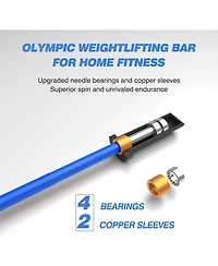 Sevorley 4 Ft Olympic Barbell with Rotating Sleeves and Knurled Grip 400 lb Capacity