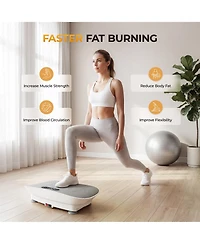 Sugift Whole Body Vibration Plate Exercise Machine with Bluetooth, Remote, Resistance Bands, 450lb Capacity