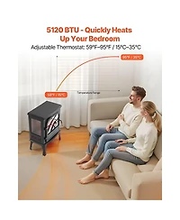 Slickblue 25.5in Electric Fireplace Stove Heater 1500W with Remote and Timer