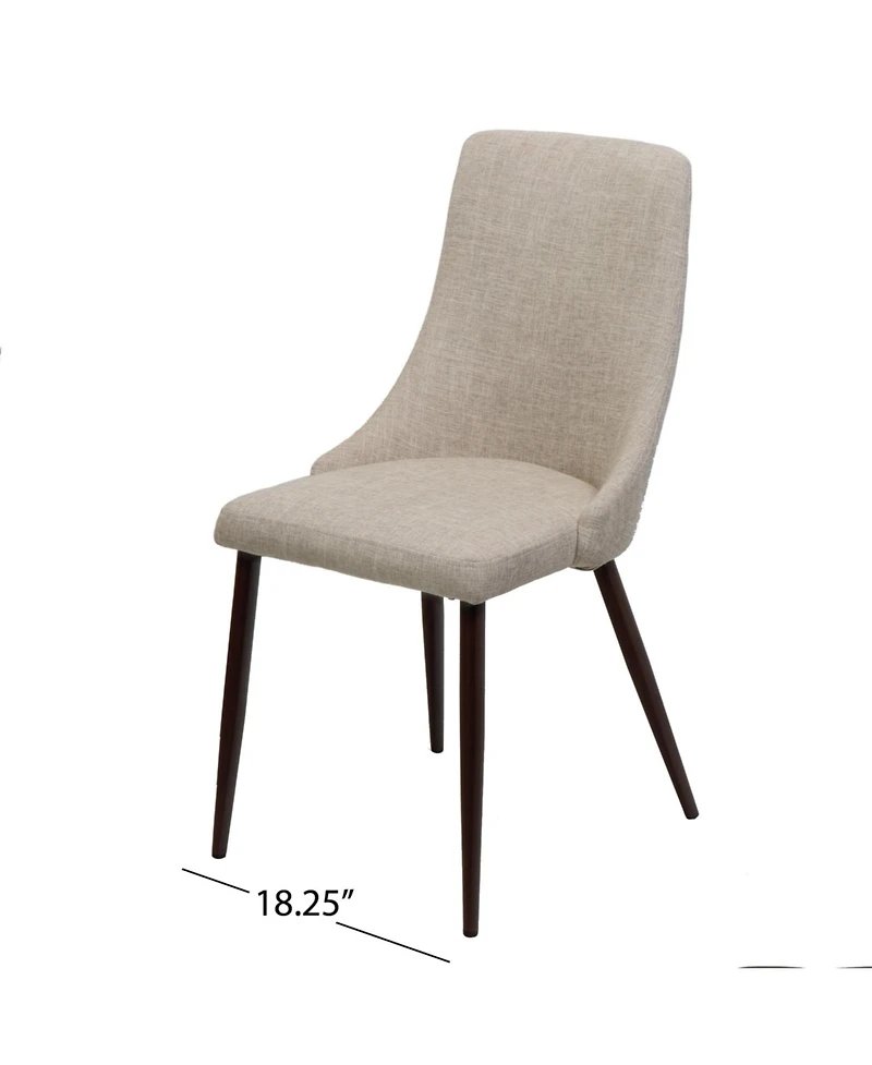 Flynama Set of 2 Polyester Fabric Wood Frame Iron Tapered Legs Armless Dining Chairs