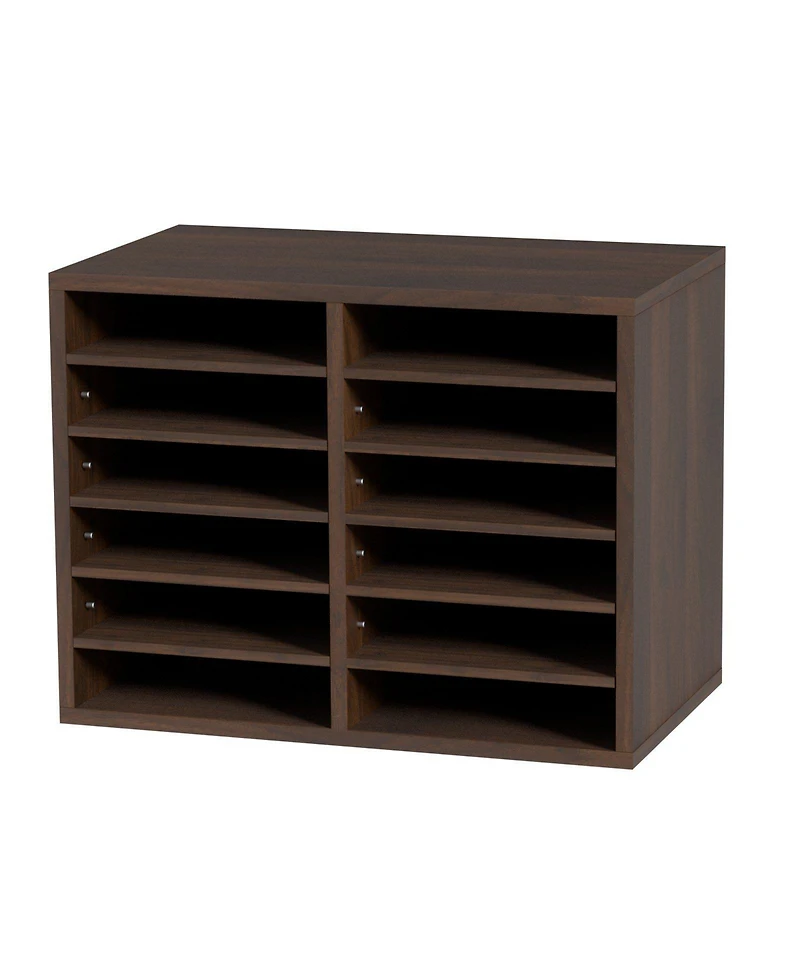 Slickblue 12 Compartment Literature Organizer with Adjustable Shelves