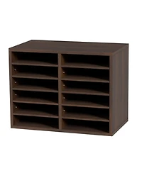 Slickblue 12 Compartment Literature Organizer with Adjustable Shelves