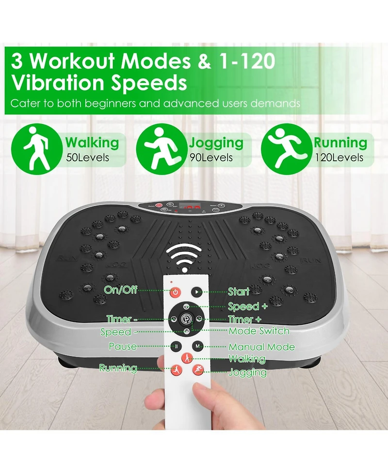 Sevorley Whole Body Vibration Plate Exercise Machine with Remote, 120 Speed Levels and Resistance Bands