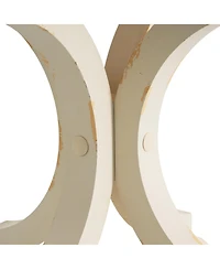 Flynama French Country Square Accent Table, Distressed Faux Wood Hourglass Base End Table, 18.75"W×18.75"D×25"H