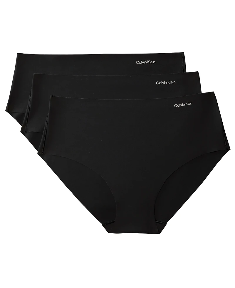Calvin Klein Women's Seamless Microfiber Full Coverage Hipster Panty, 3-Pack, QD5417