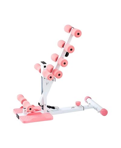Sugift Adjustable Deep Squat Machine with 3 High-Strength Resistance Bands Folding Home Gym Trainer