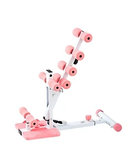 Sugift Adjustable Deep Squat Machine with 3 High-Strength Resistance Bands Folding Home Gym Trainer