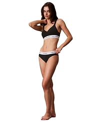 Calvin Klein Icon Cotton-Modal Blend Script Bikini, QF9073
