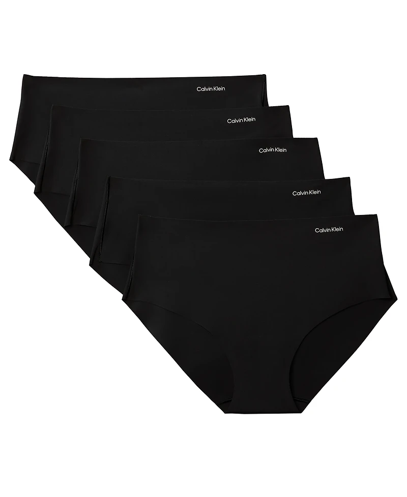 Calvin Klein Invisibles Microfiber Stretch Seamless Hipster Panty, 5-Pack, QD5419
