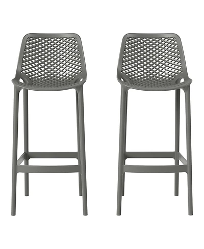 WestinTrends 41.75" Outdoor Modern Polypropylene Plastic Patio Bar Height Stools (Set of 2)