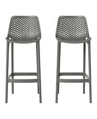 WestinTrends 41.75" Outdoor Modern Polypropylene Plastic Patio Bar Height Stools (Set of 2)