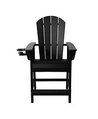 WestinTrends Outdoor Hdpe Tall Adirondack Counter Height Bar Chair With Cup Holder