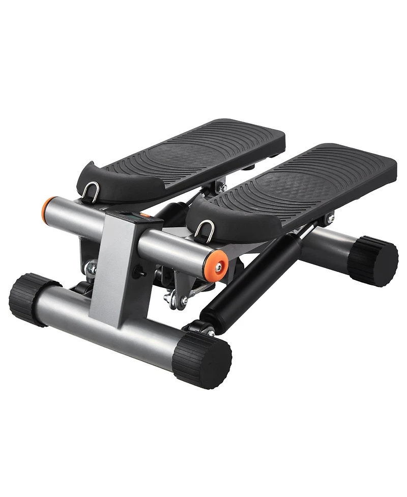 Sugift Mini Hydraulic Fitness Stepper with Resistance Bands Lcd Monitor 330LBS Load Capacity