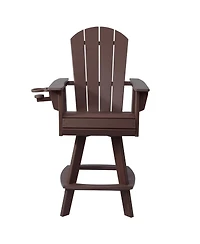 WestinTrends Outdoor Hdpe Swivel Adirondack Bar Height Chair With Cup Holder