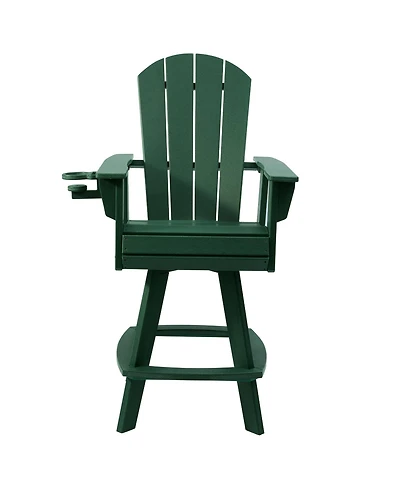 WestinTrends Outdoor Hdpe Swivel Adirondack Bar Height Chair With Cup Holder