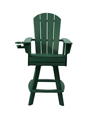 WestinTrends Outdoor Hdpe Swivel Adirondack Bar Height Chair With Cup Holder