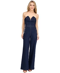 Kittenish Women's Knox Denim High-Waist Wide-Leg Jumpsuit