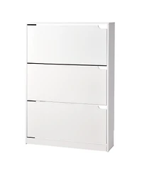 Slickblue 3 Flip Drawer Shoe Cabinet with Storage Shelf, Freestanding Shoe Organizer for Entryway Hallway
