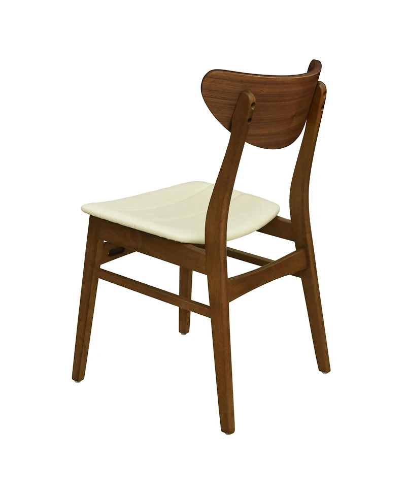 Flynama Set of 2 Rubberwood Leather Dining Side Chairs