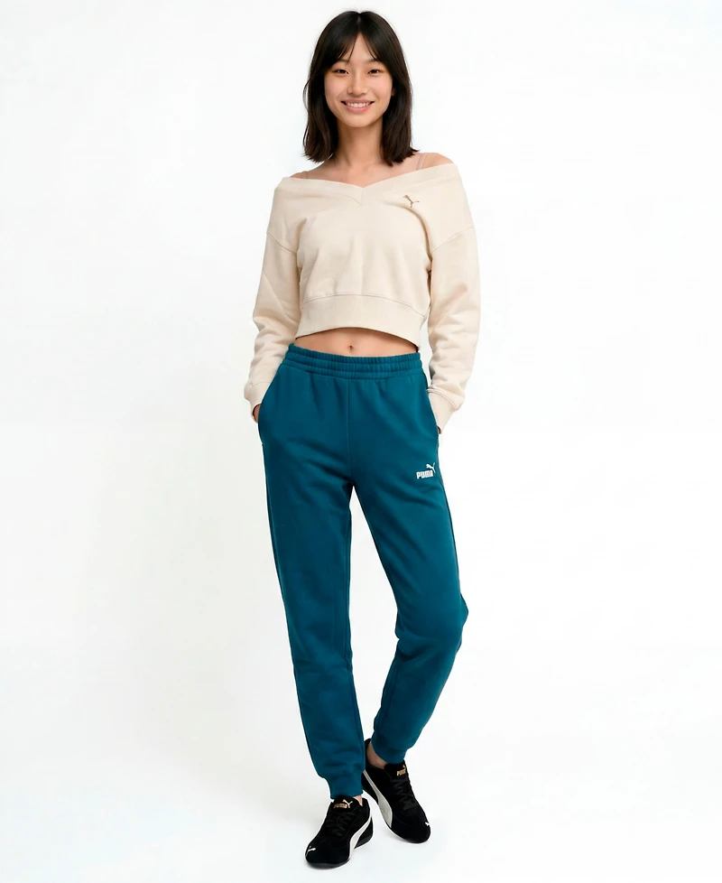 Puma Women's Ess No. 1 Logo Fleece Relaxed-Fit Pull-On Sweatpants