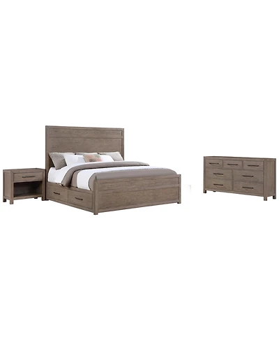 Adler 3-Piece King Storage Bedroom Set (Bed, Dresser & Nightstand), Macy's Exclusive