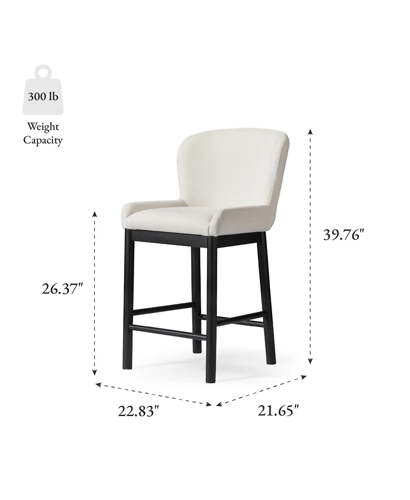 Maven Lane Gia Wingback Upholstered Kitchen Counter Stool with Back