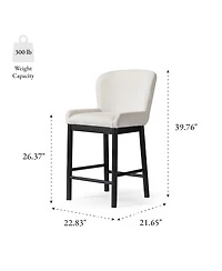 Maven Lane Gia Wingback Upholstered Kitchen Counter Stool with Back