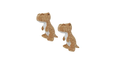 Mighty Dinosaur TRex 2 Pack, Durable Plush Squeaky Dog Toy