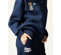 The Happy Camp3r Juniors' Puff-Print Wide-Leg Sweatpants