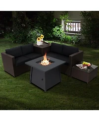Gouun 5-Piece Patio Furniture Set with 50000 Btu Propane Fire Pit Table